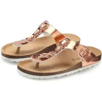 LASCANA Zehentrenner Sandale, Pantolette, offener Schuh, Sommerschuh, roségoldfarben Größe 36