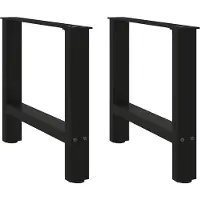 vidaXL Couchtischbeine Schwarz 2 Stk. 60x(42-43) cm Stahl