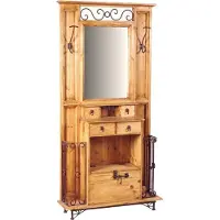 MiaMöbel Garderobenschrank Mexico Möbel 87x200x30 cm Landhausstil Massivholz Pinie Honig