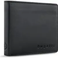 Bugatti Geldbörse Leder RFID Portemonnaie Querformat Geldbeutel Herren schwarz 49326401