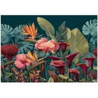WALLARENA FOTOTAPETE Blumen Blätter Grün 150x105 cm