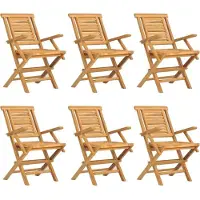 vidaXL Gartenstühle 6 Stk. Klappbar 56x63x90 cm Massivholz Teak