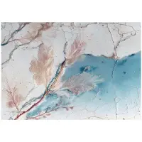 WALLARENA FOTOTAPETE Abstrakt Blätter Blau 150x105 cm