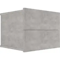 Décoshop26 - Grauer Nachttisch mit zwei Schubladen 40 x 30 x 30 cm Holzwerkstoff grau DEC033974