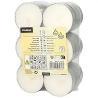 Papstar Starpak 18 Maxi Lichte Ø 57 mm · 19 mm weiss | Folie (18 Stück)