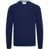 Casual Friday Strickfleece-Pullover "Strickpullover CFKarl", Herren, Gr. S, blau (navy blazer), Obermaterial: 80% Wolle WO. 20% Polyamid PA., normal, Pullover Strickfleece-Pullover