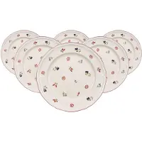 Villeroy & Boch Speiseteller "Speiseteller Petite Fleur ø 26,7 cm 6er Set weiß" Spülmaschinengeeignet, Mikrowellengeeignet