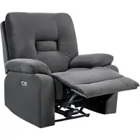 Beliani Sessel Dunkelgrau Samt Elektrisch Verstellbar mit USB-Anschluss Relaxfunktion Modern Inustriell Wohnzimmer Arbeitszimmer Büro