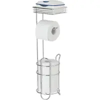 Wenko Toilettenpapierhalter 24074800, verchromt, stehend, für 3 Rollen, mit Ablage, aus Metall