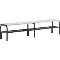 Sypro Sitzbank mit Aluleisten, mit Schuhrost, Stahl/Alu, TxH 350x450 mm, Länge 2000 mm, RAL 7016