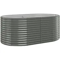 Furnicato Hochbeet Verzinkter Stahl 175x100x68 cm Grau