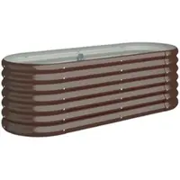 Furnicato Hochbeet Verzinkter Stahl 114x40x36 cm Braun