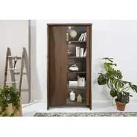 MASSIVMOEBEL24.DE Vitrine Akazie 105x45x204 braun lackiert PURE ACACIA #811