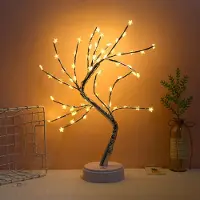 Rosikey LED Stern Baum Lampe Warmweiß Künstlich Bonsai Baum Nachtlicht Dekoleuchten Batteriebetrieben Innen Deko