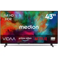Medion 108 cm (43 Zoll) Full HD Fernseher (Smart-TV, HDR, VIDAA Store, HBO Max, MagentaTV, Prime Video, Disney+, DAZN, Paramount+, HbbTV, PVR, Bluetooth, MD 843101)