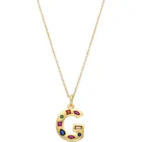 Luxenter Halskette mit mehrfarbigen Zirkonia 18k Gold Finish - Alphabet