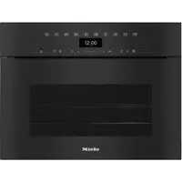 Miele DGC 7445 HCX Pro Griffloser Kompakt-Dampfbackofen mit Frisch- und Abwasseranschluss 12100120, Obsidianschwarz
