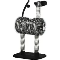 Northio Kratzbaum Katzenbaum Zebra-Design Klettertunnel Jutepfosten Schwarz+Weiß 93Cm