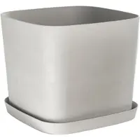 Garden ID Quadratischer Blumentopf - - Swing Quadrat - 16 L - 30 x 30 h 25 cm - Weißer Stein