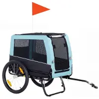 Northio Hundefahrradanhänger, Metallrahmen, 20 kg Tragkraft, Blau