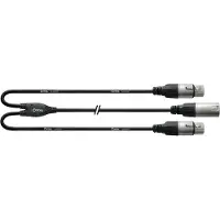 Cordial CFY 0,3 MFF - 1x XLR male 3 pol, 2x XLR female 3 pol, 0,30m