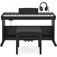 Gear4Music VISIONKEY-500 Digitalpiano-Hocker-Set Matte Black