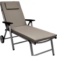 Beautissu Gartenliege Auflage Sonnenliege Loft RL, 200x60x5cm, Taupe