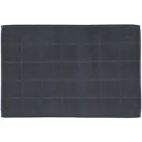 Ross Uni-Zwirn Frottier Badematte Karofond 60x100 cm | anthrazit - schwarz