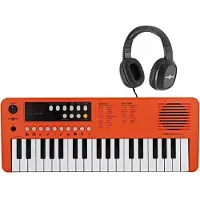 Gear4Music VISIONKEY-1 Tragbares Mini-Keyboard mit 37 Tasten und Kopfhörer Orange