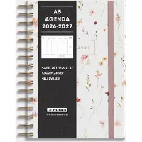 De Hobbit Ringbuch-Agenda 2026-2027 A5 Aquarell Blümchen