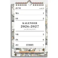 De Hobbit Spiral-Kalender Schuljahr 2026-2027 A5 Weiße Pfingstrosen