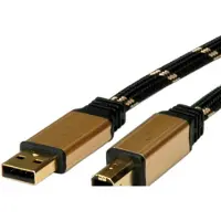 Roline GOLD USB 2.0 Kabel, Typ A-B, 1,8 m