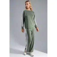 Hiccups for Kids Gestreiftes Sweatshirt mit Rundhalsausschnitt und gerade geschnittene Hosen Coord