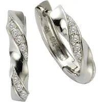 Zeeme Silber Ohrringe Silber 925 Zirkonia weiß
