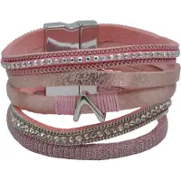 Steuer Modeschmuck Armband Velour rosé 5-reihig
