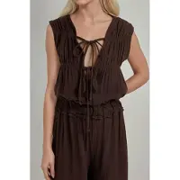 Hiccups for Kids Texturiertes Jumpsuit mit weitem Bein und Rundhalsausschnitt