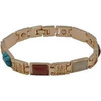 Steuer Modeschmuck Armband Echtstein mehrfarbig Magnet