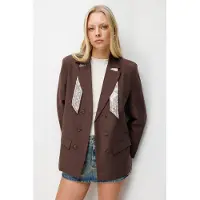 MixRay Leinenblazerjacke mit Schal-Detail