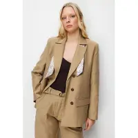 MixRay Leinen Blazerjacke mit Schal-Detail