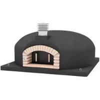 MAESTRO FERRETERO MF - Holzbackofen für den Außenbereich Modell OLYMPUS MONS (Schwarz - 200 x 200 x 95 cm) – Isoliert mit Kork und 3 Keramikmatten