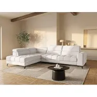 Vente-unique Linkes Ecksofa mit elektrischer Relaxfunktion, ausziehbarem Sitz und beiger Polsterung - MONISO