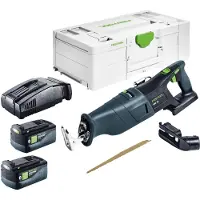 Festool RSC 18 EB-Basic Akku Säbelsäge 18 V Brushless + 2x Akku 5,0 Ah + Schnellladegerät + Systainer