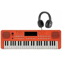 Gear4Music VISIONKEY-2 Tragbares Keyboard mit 49 Tasten Orange Bundle mit Kopfhörer
