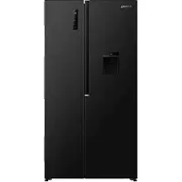 Gorenje G400 Freistehend Side-by-Side-Kühlschrank, 178.6 x 91.1 x 61.5 cm, Black stainless steel, Freistehend, Amerikanische Tür, Schwarz, 2 Tür(en), Berührung, LED