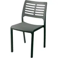 Progarden Gartenstuhl Mistral anthrazit aus Kunststoff, Stapelfunktion für eine platzsparende Lagerung