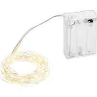 Linder Exclusiv GmbH Lex Light LED Drahtlichterkette 80 Micro LEDs warmweiß Ø2mm 3,95m für Innen