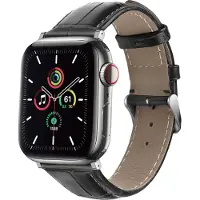 IMoshion Krokodil-Lederarmband für Apple Watch | 38/40/41/42 mm - Schwarz