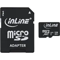 InLine MicroSDXC Speicherkarte mit SD Adapter, Class 10/U3, 128GB