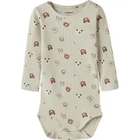Name it Body l/ä - Rib - NbnJoppi - Mandelmilch - - 56 - Body L/Ä
