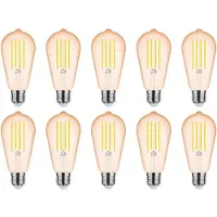 Modee Lighting E27 LED Filamentlampe ST64 4W 320lm 1800K Warmweiß 10 Stück